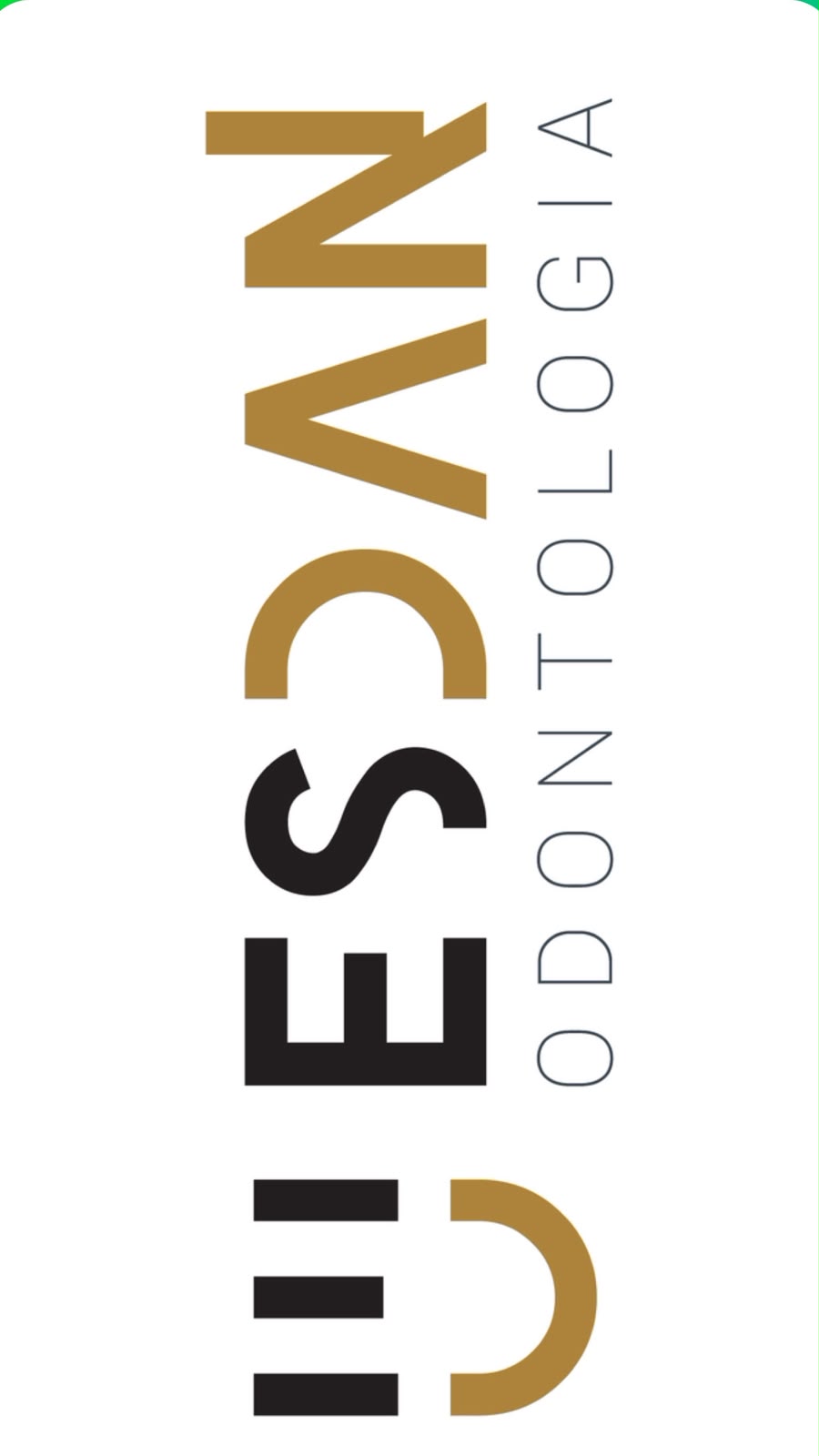 Logo Esdan Odontologia em preto e dourado.